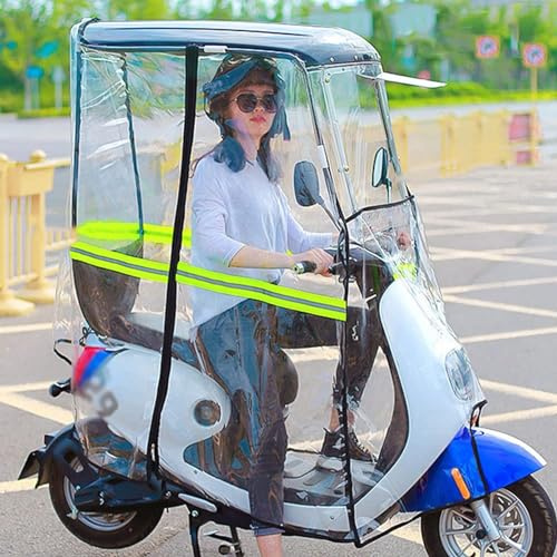 fUfIzU Regenschirm Für Roller, Batterie-Auto-Überdachung, Abdeckung, Schutz, Universal-Motorroller, Mobilität, Sonnenschutz, Schwarz