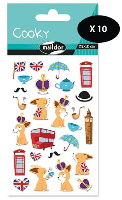 My Mandarine 560381Cpack 10 Bögen 3D Stickers Cooky 270 Stickers London