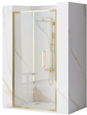Rea RAPID FOLD 90 GOLD DUSCHFALTTÜR Transparentes gehärtetes Sicherheitsglas 4 mm (Gold)