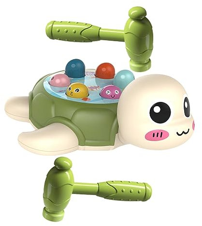 KONTONTY Jeu De Martelage pour Garçon Fille Jouet Interactif Forme De Tortue Accessoire De Développement De Compétences pour Garçon Fille