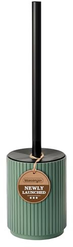 Newly Launched Blue Canyon Berkeley Toilet Brush & Holder, Brush for Bathroom & Office, Plastic Brush Head for Deep Cleaning, Pack of 1, Compact Size, Elegant Design, Odour Free Holder, Green