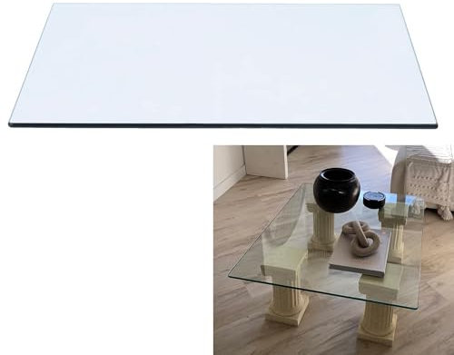 Glasplatte Tisch Glas 8mm - Sicherheitsglas Glasplatten Nach Maß Rechteckig Als Schutz, Kanten Geschliffen und Poliert, für Stehpultgestell, Schreibtischplatte für Home Office(100x80cm)