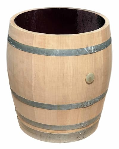 Temesso halbes Weinfass, Holzfass aus Eichenholz geschliffen als Kräuterbeet, Pflanzkübel oder Teich (3/4)