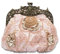 CORIOS Vintage 1920s Abendtasche Damen Floral Clutch Tasche Handgemachte Perle Handtasche Klein Tasche Elegante Schultertasche Kette Umhängetasche für Hochzeit Bankett-Party Abschlussball Champagner
