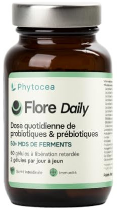 Phytocea - Probiotique Flore Intestinale | Complement Alimentaire | Transit Intestinal Constipation, Troubles Digestifs - 11 Souches Probiotiques Idéal Après Detox | 60 Gélules | Fabriqué en France