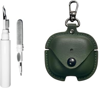 Casevita - Custodia in pelle 3 in 1, compatibile con AirPods 4 (2024), con portachiavi, custodia morbida in poliuretano antiurto, per donna e uomo, con penna per la pulizia
