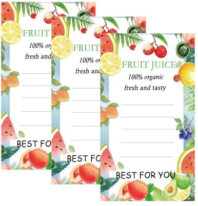 Lot de 300 étiquettes autocollantes en plastique pour bouteilles de jus de fruits de 340,2 g, 226,8 g, 113,4 g, bouteilles de smoothie