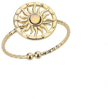 Hasdnker Ring Ringe Damen Bijouterie Herren Grüne Opal Sonnenringe Für Frauen Männer Gold Farbe Verstellbare Fingerringe Hochzeit Ästhetischer Schmuck