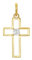 Amor Motivanhänger Gold 375/9ct Damen Anhänger, mit Zirkonia synth., 1,8 cm, Weiß, Kreuz, Kommt in Schmuck Geschenk Box, 2039171
