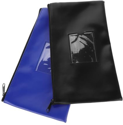 STOBOK Geldbeutel Für Bankeinlagen Mit Reißverschluss Zum Aufbewahren Von Rechnungen Bargeld Und Dokumenten Mit Sichtfenster Aus Luxus Pu-leder Überlegene Verarbeitung Tragbar Und Praktis