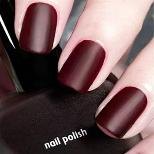 Red Nail Polish, Matte Nail Varnish, Quick Dry Nail Varnish No Need for UV Curing, Long Lasting Frosted Matte Nail Polish for DIY Salon Manicure at Home Non-Toxic Cruelty Free, Vegan (9#Red)