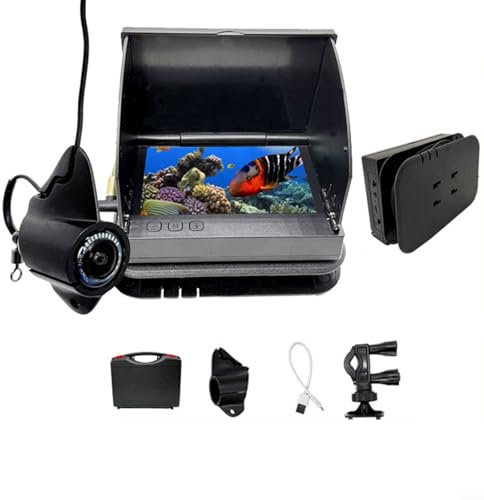Fish Finder Underwater Fishing Camera, 4.3inch IPS Display Fish Finder Ice Float Underwater Fishing Camera Wide Angle for Ice, River and Boat(4.3IPS 30 m camera)