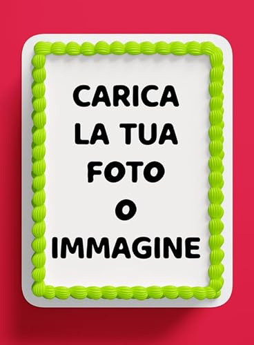 Crea la Tua Cialda per Torta Personalizzata con Foto – Decorazione Alimentare in Pasta di Zucchero Gluten Free, Formato Rettangolare Verticale