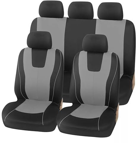 GDUTBC Auto Sitzbezüge Sets für BMW X1 F48 2016 2017 2018 2019 2020 2021, 5 Sitzer Allwetter Rutschfester Atmungsaktiver Vorne Hinten Schonbezüge, Auto Innenraum Zubehör,B Grey