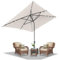 Daromigo Sombrilla rectangular 210 x 140 / 300 x 200 cm con manivela | Sombrilla parasol UV50+, plegable 30°, sombrilla de jardín, sombrilla para terraza, impermeable, para jardín, sin soporte, Beige
