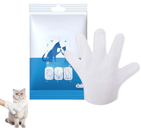 ZALAOR Pet Cleaning Gloves – 6 Pack Waterless Wash Gloves for Dogs & Cats – No Rinse Pet Wipes for Paws, Fur, Ears – Thick, Gentle & Travel-Friendly Glove Wipes for Daily Use