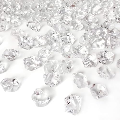 Nurila 100 Stück 25 * 18mm Glassteine Deko Steine, Dekosteine für Vasen, Kristall Deko Diamantene Hochzeit für Vase Füller, Tabelle streuen, Hochzeit Dekoration, Party Gunst, Acryl Kristallsteine