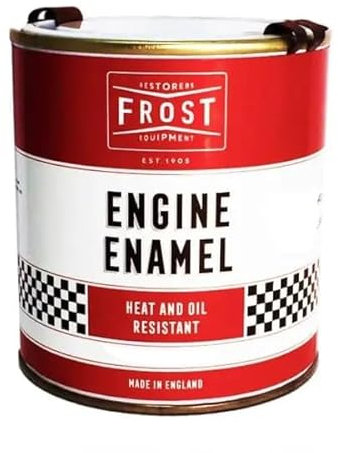 FROST Engine Enamel Paint, 500ml, Gloss Black RAL9005 – Heat & Oil Resistant Coating | Durable High-Temperature Paint for Engine Blocks, Valve Covers & Metal Partss