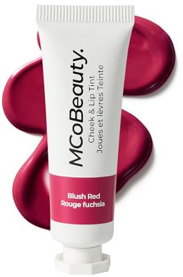 MCoBeauty Cheek & Lip Tint - Blush Red | Dewy Gel Cream Tint for Cheeks & Lips, Buildable Colour, Radiant Finish, Vegan & Cruelty Free