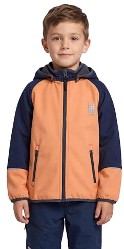 Kabooki LEGO® Softshelljacke für Jungen und Mädchen - Winddichte und wasserabweisende Übergangsjacke mit abnehmbarer Kapuze | Reflektoren und Fleece-Futter