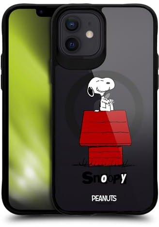 Head Case Designs Offizielle Peanuts Klassisch Snoopy & Freunde Black Shockproof Bumper Case [Military Grade Protection] Compatible with Apple iPhone 12 / iPhone 12 Pro and Compatible with MagSafe
