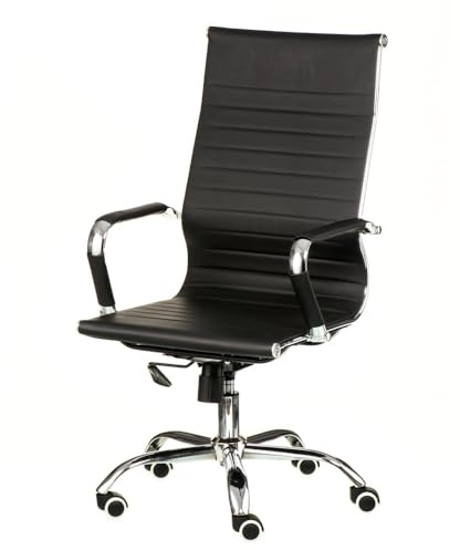 Special4You artleather 6 Bürostuhl Ergonomisch Schwarz – Schreibtischstuhl Kunstleder Atmungsaktiv, mit Lordosenstütze, Deep-Tilt-Wippmechanismus, Höhenverstellbar, Home Office Drehstuhl bis 150 kg