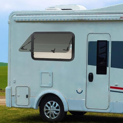 Finestra per camper, 800 x 500 mm, per roulotte, camper, con finestra laterale oscurante e zanzariera, finestra esterna per camper
