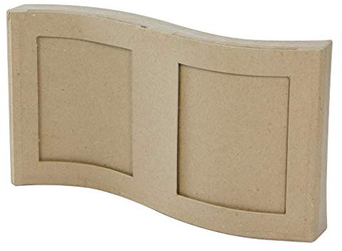 Décopatch - Ref CD021O - Wave Photo Frame - Papier Maché Object to Decorate - 5.5 x 21 x 13.5cm - Decorate with Décopatch Papers & PaperPatch Glue, Glitter, Paints