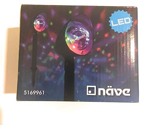Näve LED Außenstrahler - mit rotierendem Lichtspiel - Lichtstrahl 8 Meter - Schutzklasse IP 44 - incl. 3x LED´s - total 3W
