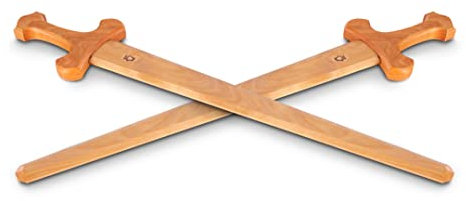 BestSaller 1115 Schwert Wikinger aus Holz, 58 cm, Natur, geölt (2 Stück)