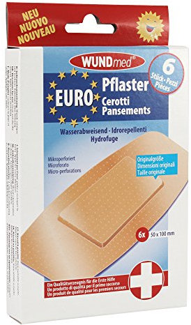 Wundmed Euro Lot de 6 pansements étanches 50 x 100 mm