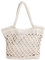 LA HAUTE Fils de coton tissage sac à main décontracté été plage fourre-tout sac à bandoulière en paille fait à la main, Blanc