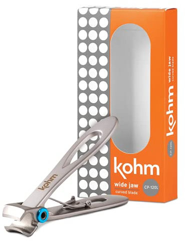 Kohm CP-120L Coupe-ongles géant pour les ongles durs ou épais - Très résistant - Mâchoire large - Pour hommes, personnes âgées, adultes - 5 mm