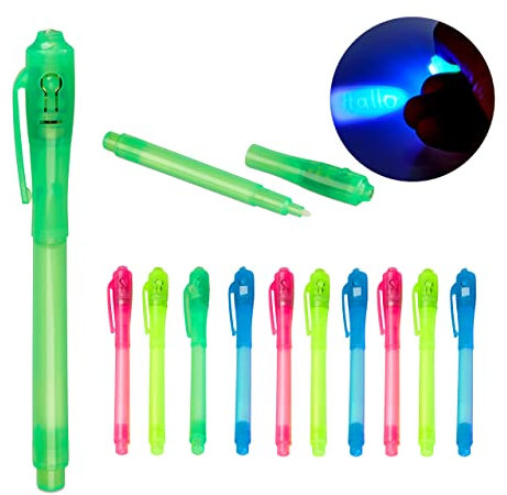36 Rotuladores mágicos, Tinta invisible, Luz ultravioleta, Para niños, Plástico, Cuatro colores