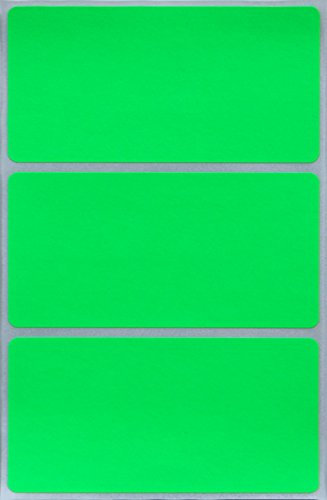 Etiketten 102 mm x 41 mm rechteckige Sticker – Größe 10,2 cm x 4,1 cm viereckige Aufkleber Vorteilspack von Royal Green (Neon Grün, 150)