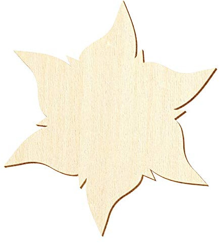 Holz Edelweiß Blüte - Deko Basteln 3-50cm, Größe:8cm, Pack mit:10 Stück