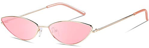 DUCO Trendy Cool Stylish Vintage Cateye Polarisierte Sonnenbrille für Frauen UV400 Schutz W019 (Gold Pulver)