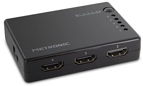 Metronic 370309 Commutateur Hdmi 5 Ports Noir