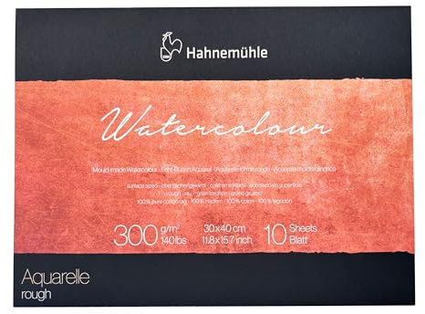 Watercolour Block rau 300g/m² 30 x 40 cm - 10 Blatt …Echt Bütten