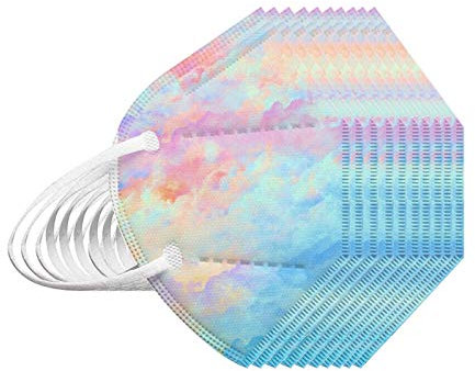 DolceTiger 20 Stücke Bunt Schutz_Maske_Staubdicht Erwachsene_5 Lagige Atmungsaktiv Mund-Nasen Bedeckung Halstuch Schals Hundakvy(B)