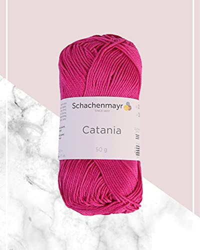 3 Knäuel SMC Catania Originals Baumwollgarn, insgesamt 100% Baumwolle, je 50g/125m, Fine-Sport 2 (9801210-00114 - Fuchsia, 3er Pack)