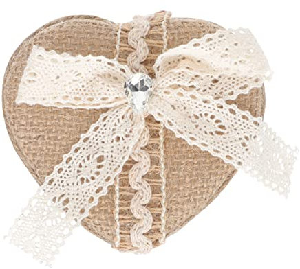 TOPBATHY Herzförmige Ringschatulle mit Spitzenschleife für Ehering, Ringkissen Hochzeit Ringbox Hochzeit Verlobungsring, Hochzeitsdeko Box für Hochzeit, Antrag, Party