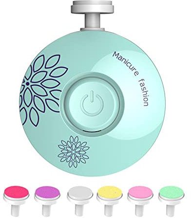 Rosixehird Lime Coupe-Ongles pour bébé, Ensemble de manucure pour polisseur à Ongles électrique avec 6 têtes de meulage remplaçables, Ensemble de manucure Coupe-Ongles, kit de toilettage