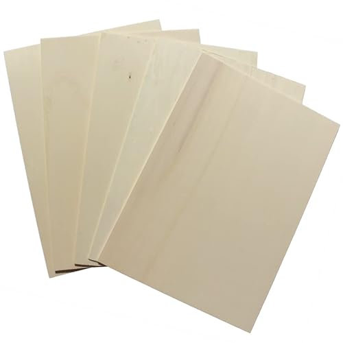 KF-Holz 10 Sperrholzplatten Pappel A5 (210x148x3mm) - Holzzuschnitte - Hochwertige Multiplex Holzplatten für Bastelarbeiten