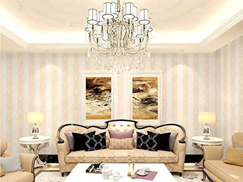 Warmes Gelb Vliestapete Moderne Minimalistische Vertikale Streifen Tapete 3D Damaskus Tapete für Wohnzimmer Schlafzimmer TV Hintergrundwand - 0,53 m x 9.5 m