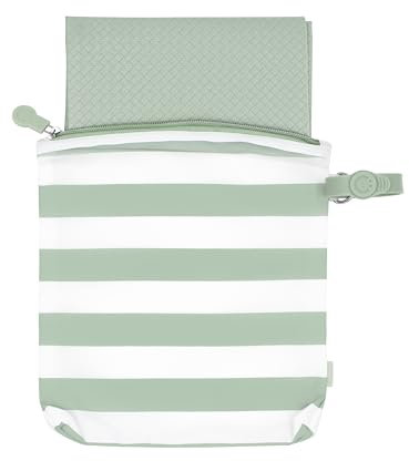 Ubbi On-The-Go Changing Baby Mat with Carrying Bag, Soft and Comfortable Nappy Bag Accessory Must Have for Newborns, Easy to Clean, Portable Changing Pad, Sage Green