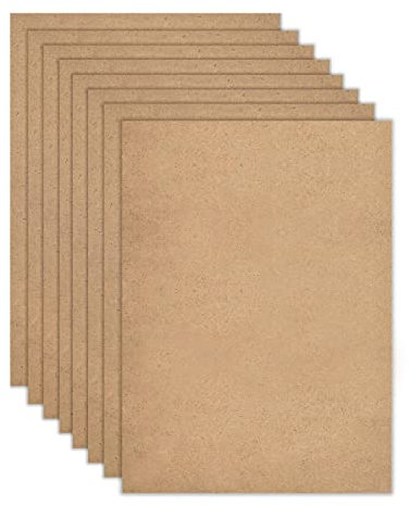 TSKDKIT Feuille MDF A5 pour Travaux Manuels, 2 mm Planches en Bois pour Gravure au Laser, Peinture et Décoration, Moins Cher Que les Panneaux en Papier Toile (8pcs)