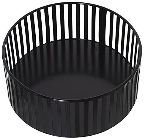 DRW Corbeille à Fruits Ronde en métal Noir 22 x 9 cm, estandar