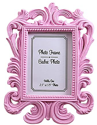 Luojuny Porte-Photo Baroque Famille Décoration 4 Couleurs Vintage Classique Bureau Photo Liste Cadre Décor À La Maison Rose