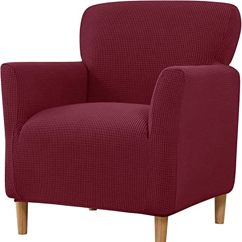 DEZYPZAM Sofahusse Sofa Abdeckung Hussen Wannensesselhussen | Accent Stuhlhussen Mit Armlehnen | Lounge Tub Sessel Stuhl Schonbezug, Sofa Überwürfe Sofabezug (Weinrot)
